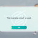 A screen on the Nintendo Switch Sports games reads "this nickname cannot be used.